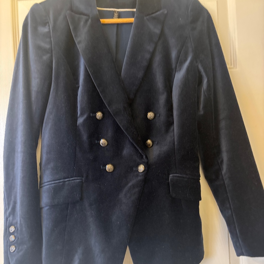 WHBM   Navy Blue Blazer and Sequined Camisole  Set